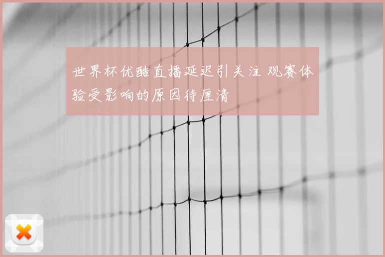 世界杯优酷直播延迟引关注 观赛体验受影响的原因待厘清
